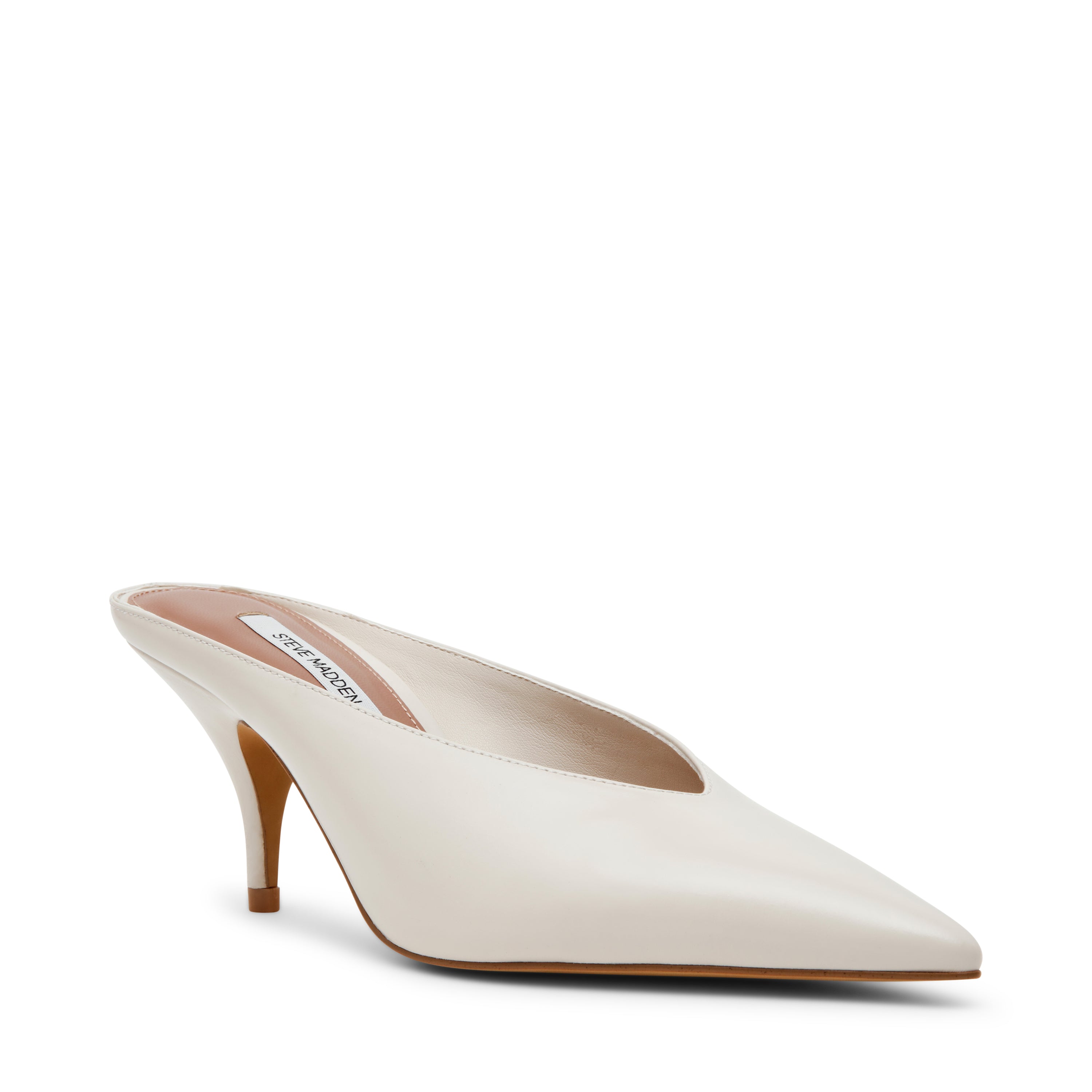 Steve Madden Fonza mule cuir blanc talon 5 cm