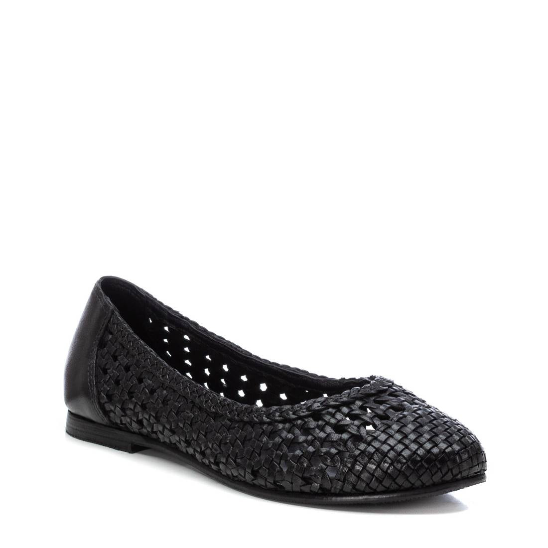 Carmela 16164002 ballerines cuir noir ajouré plat