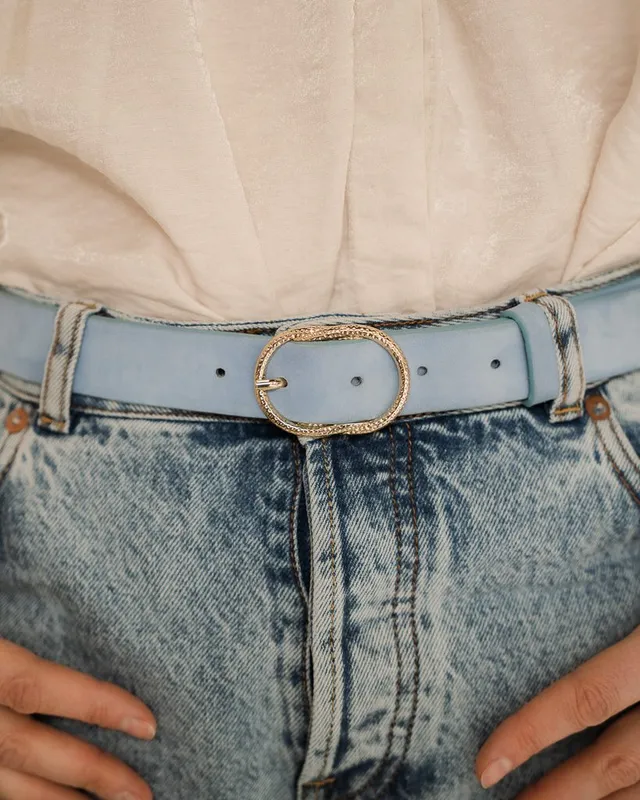 Dessine Moi Un Soulier Lana ceinture velours baby blue