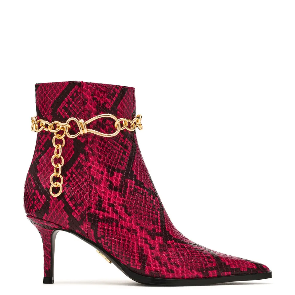 Steve Madden Link In bottine rouge serpent 5 cm