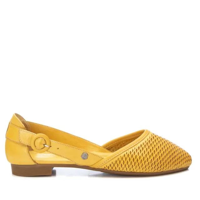 Carmela 16076003 ballerines femme jaune cuir plat