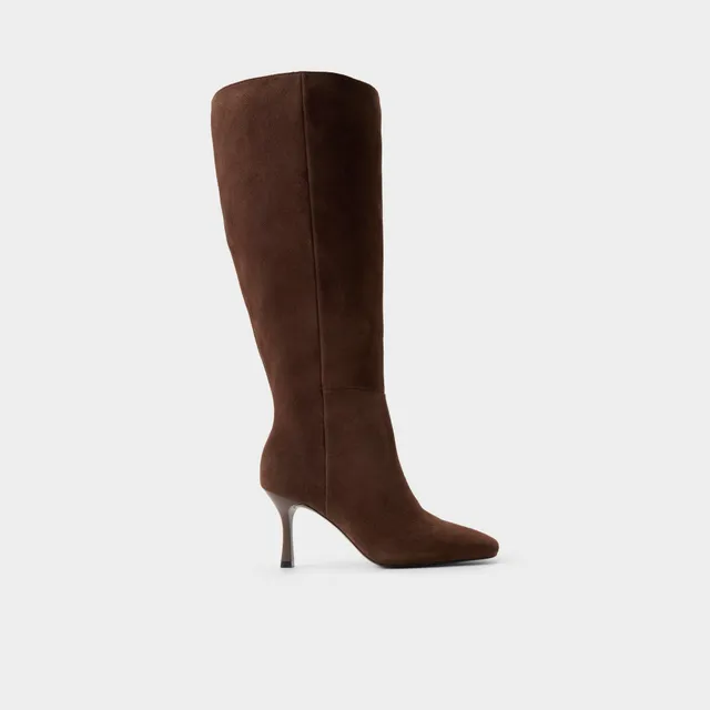 ALDO Purdie-wc bottes genou daim marron mollet large