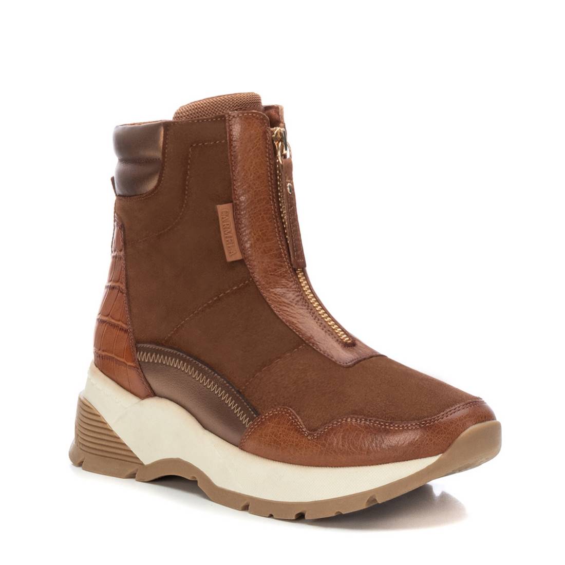 Carmela 16118204 sneakers cuir marron zip avant