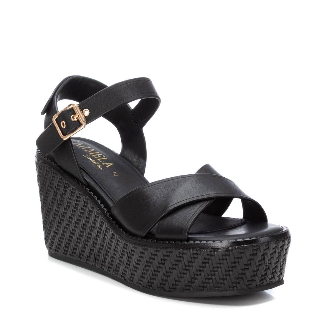 Carmela 16138704 sandales compensées noires cuir