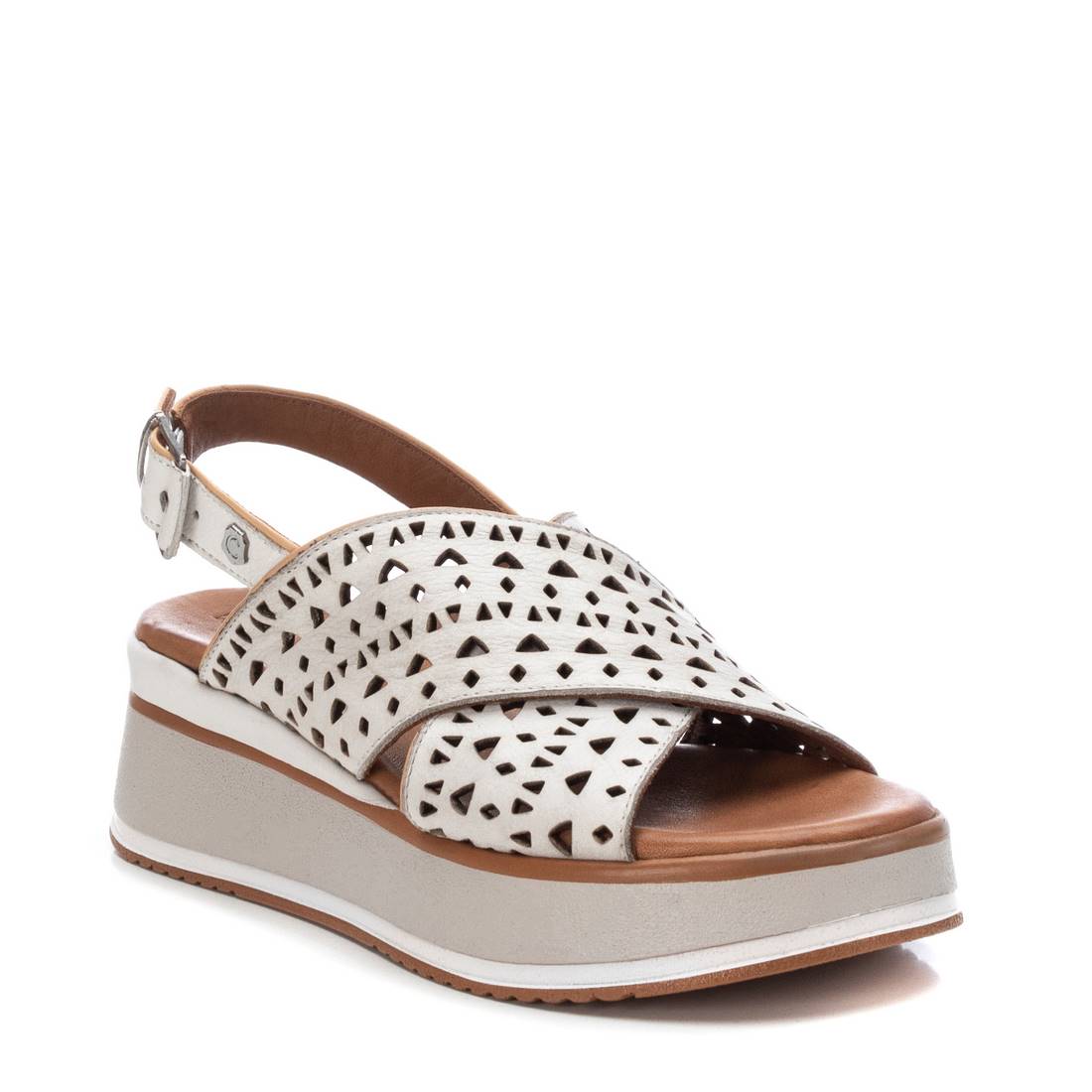 Carmela 16064303 sandale compensée blanc cuir