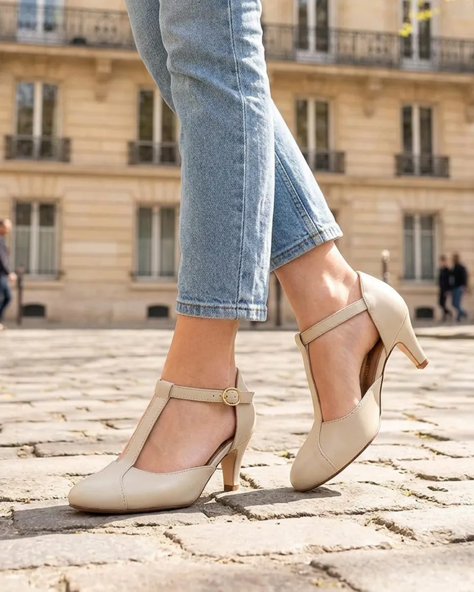 Dessine Moi Un Soulier salome cuir lisse blanc casse 36