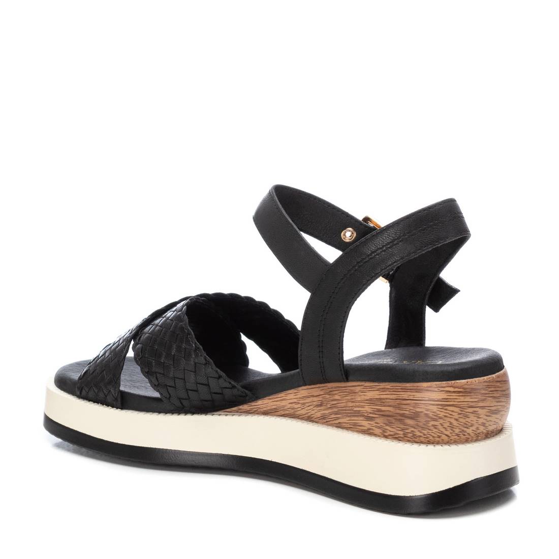Carmela 16139105 sandale noire cuir compensée