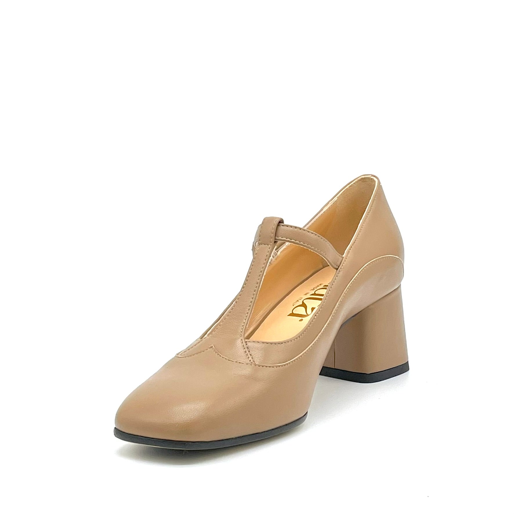 Elata 55519-1 escarpins cuir noisette bride T