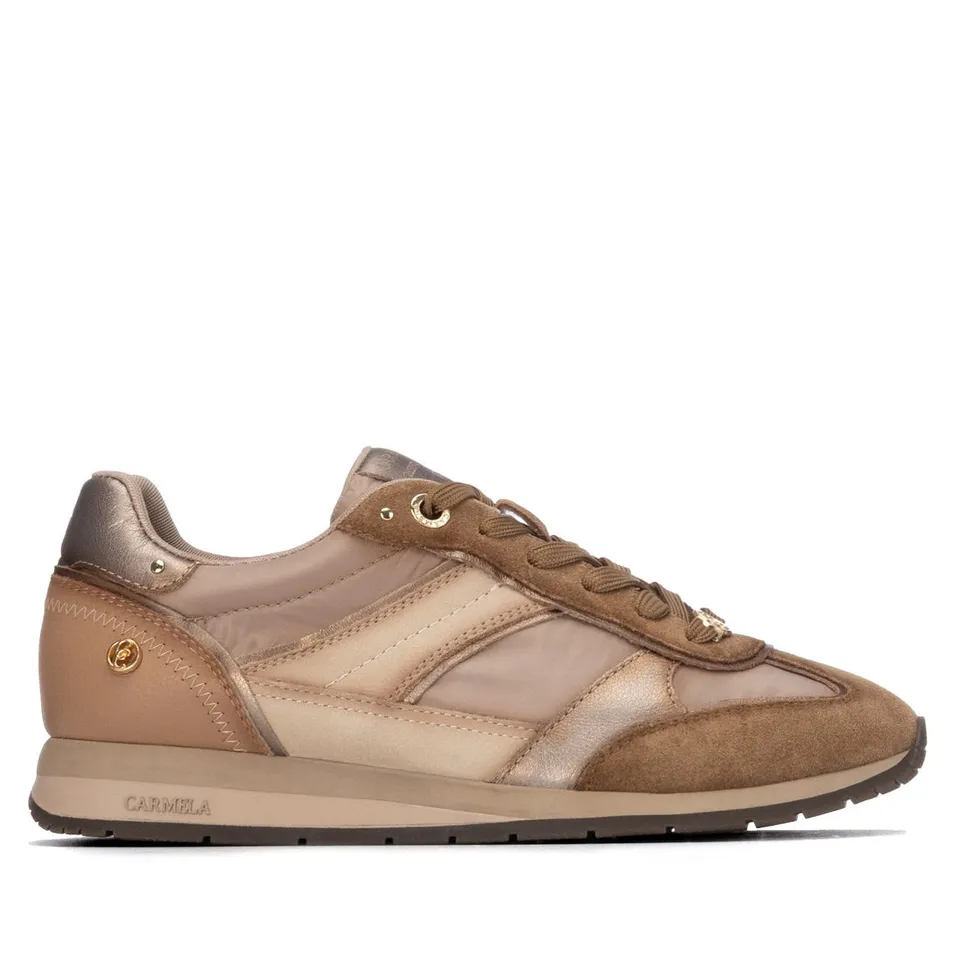 Carmela 16423305 basket cuir beige marron lacets