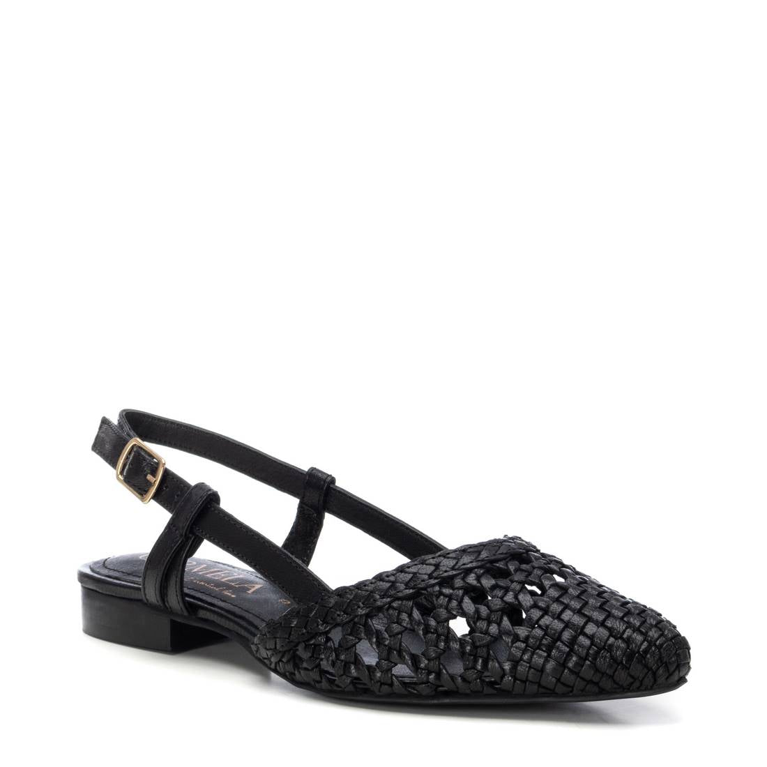 Carmela 16241203 ballerines cuir noir bride cheville