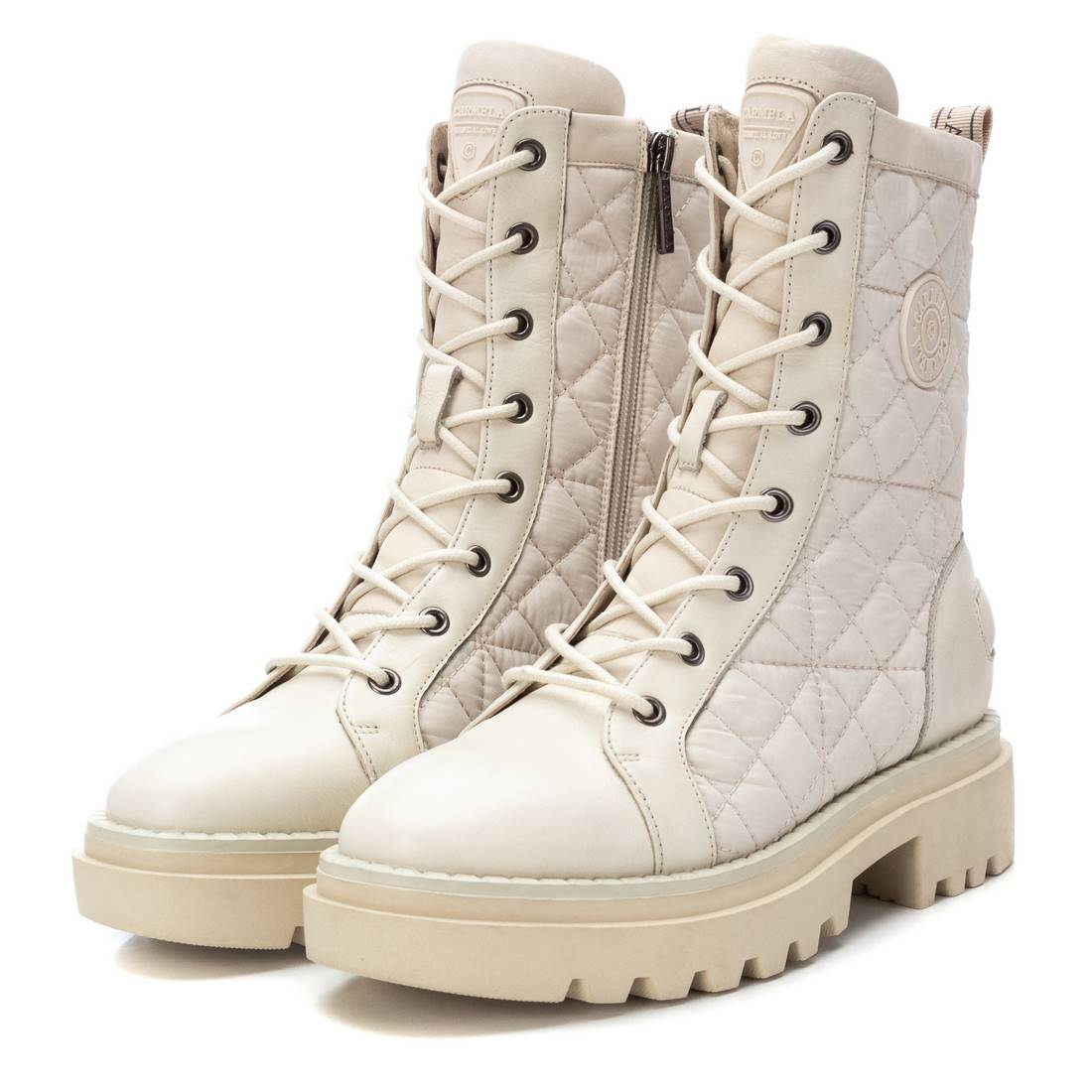 Carmela 16012702 bottines femme blanc matelassé