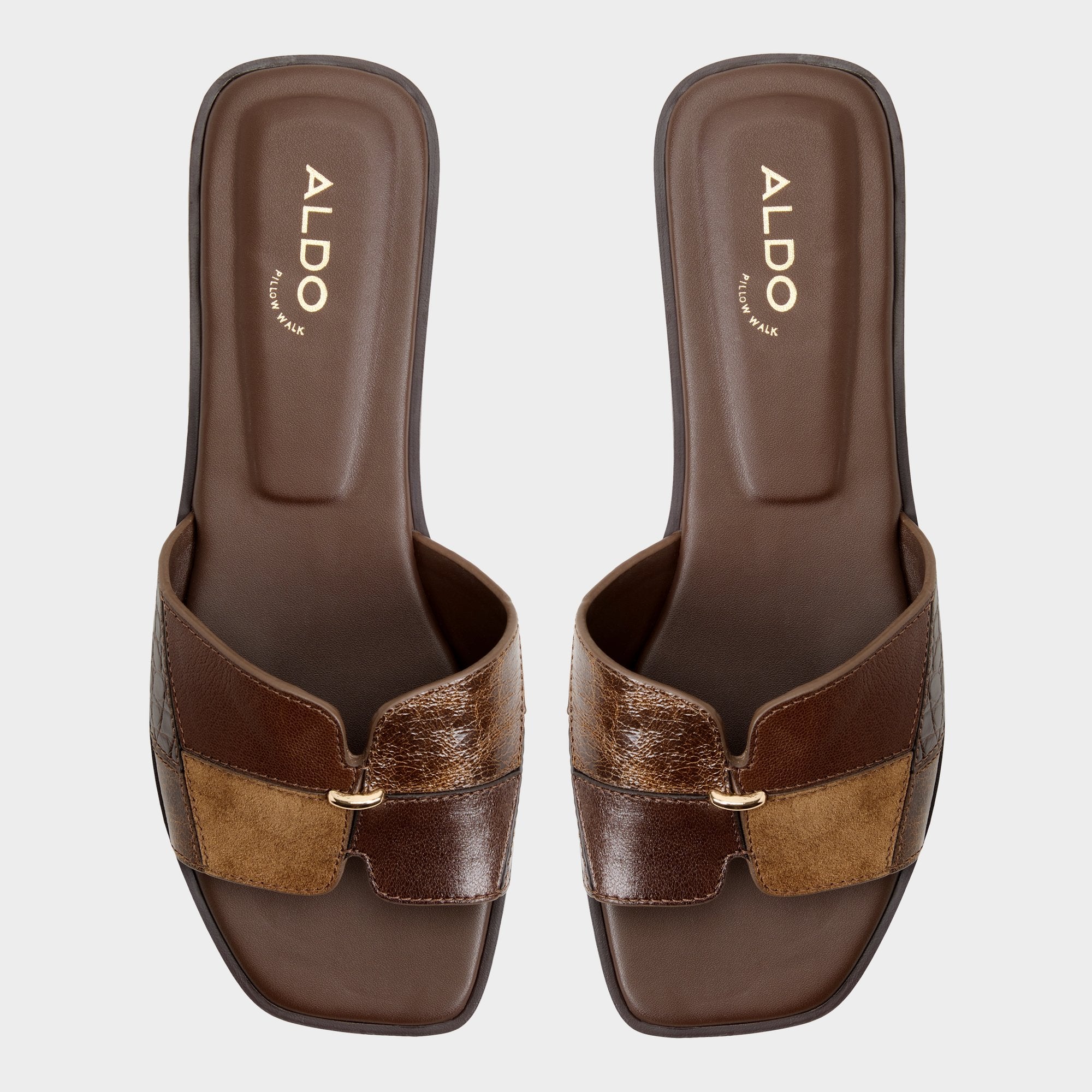 ALDO Itsandalmix sandales plates marron