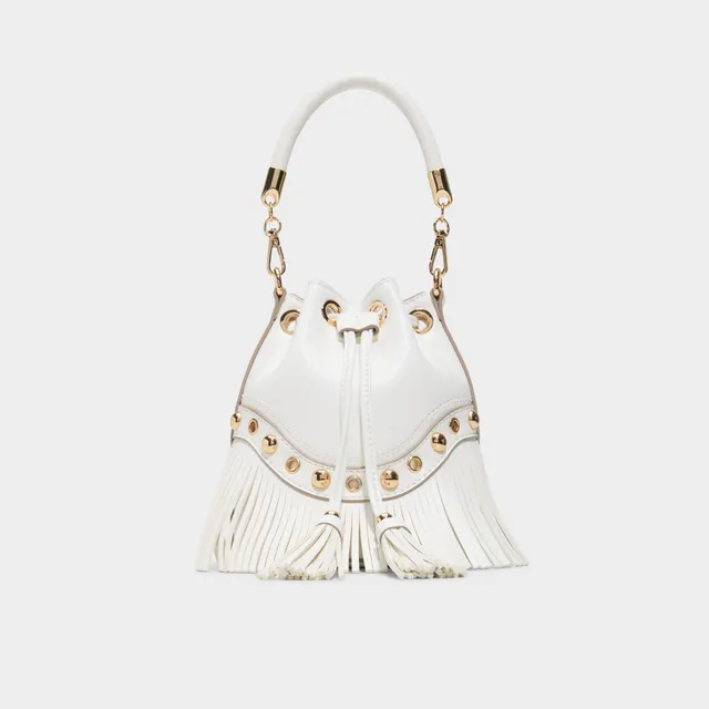 ALDO Jeydee sac seau blanc clouté à franges