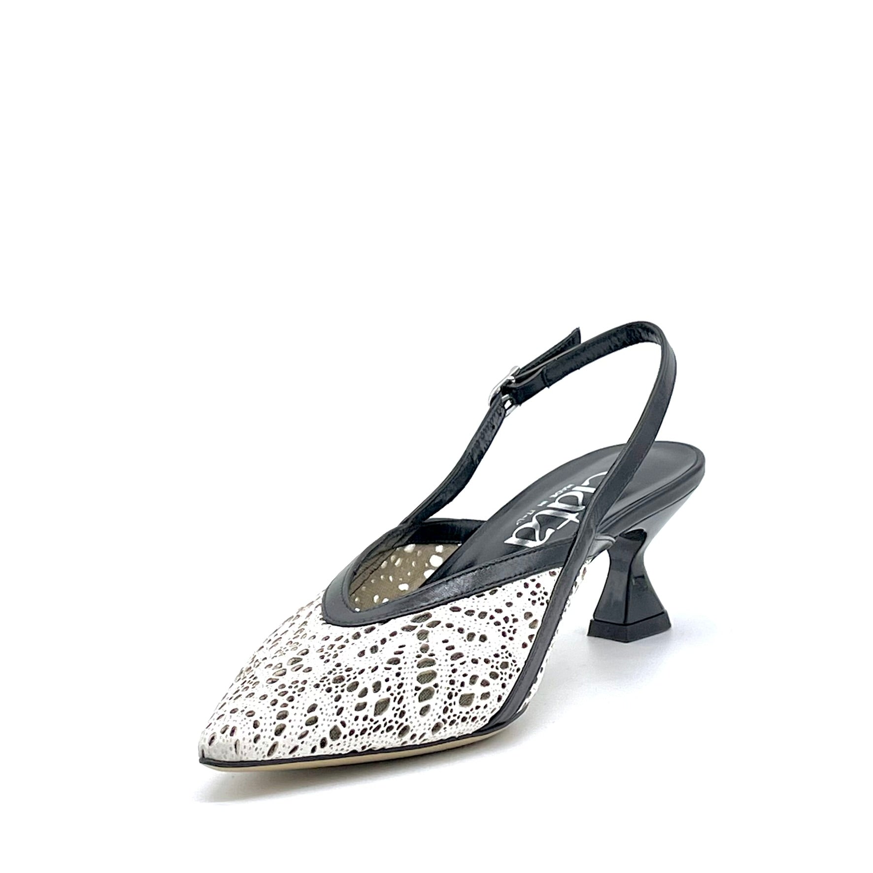 Elata 16158 slingback cuir blanc talon 5,5 cm