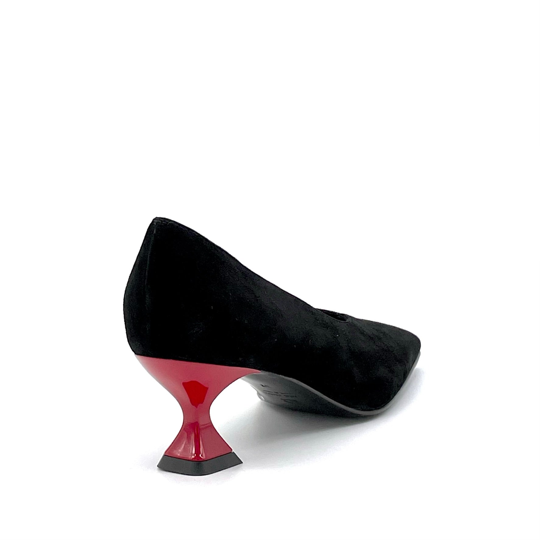 ELATA 53506 escarpins daim noir talon rouge 5,5 cm