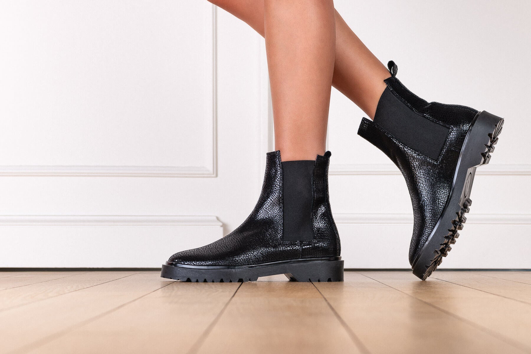 Coralie Masson Gotham bottines chelsea noir talon 2,5 cm