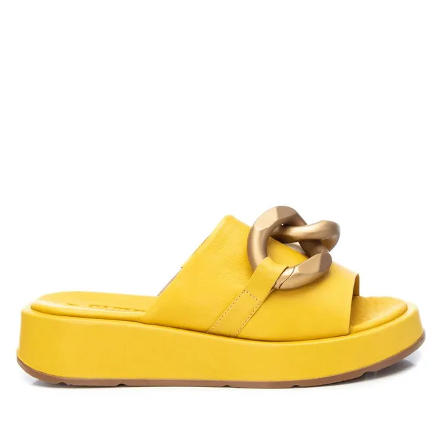 Carmela 16077404 sandales cuir jaune plateforme