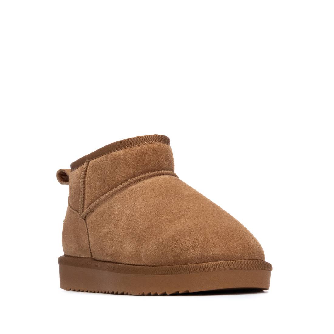 Carmela 16263502 bottine femme cuir camel fourrée plate
