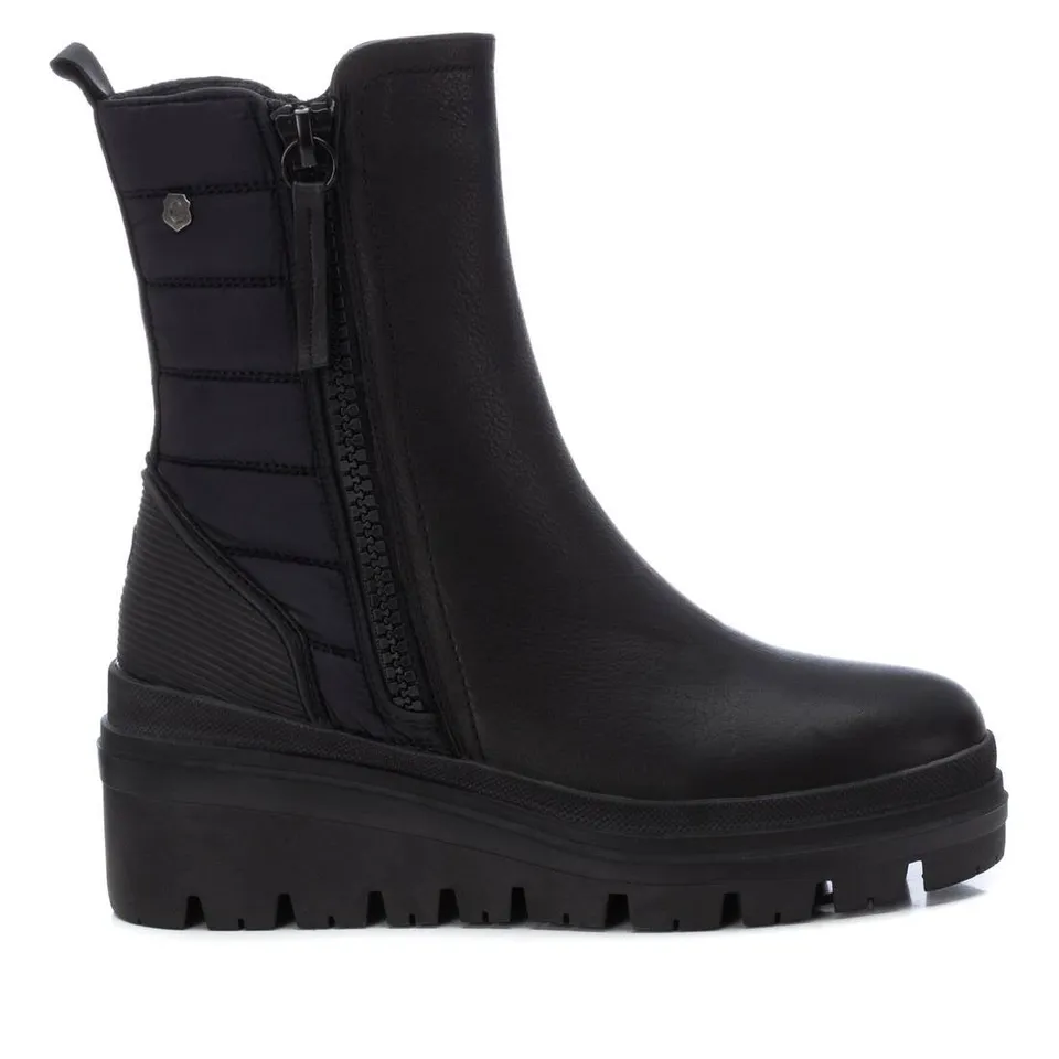 Carmela 16031101 bottine motarde femme noir cuir plate