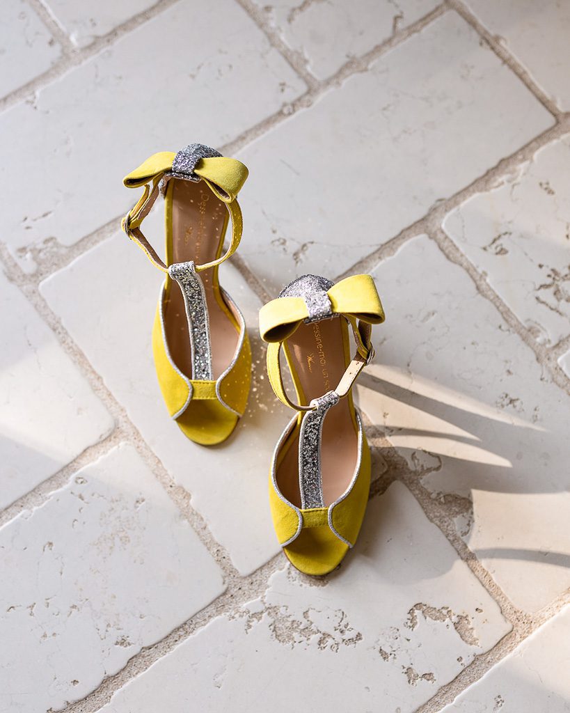 Dessine Moi Un Soulier Charlotte High Jaune sandales cuir