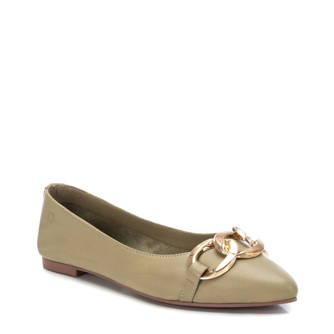 Carmela 16055105 ballerines cuir vert chaîne plat