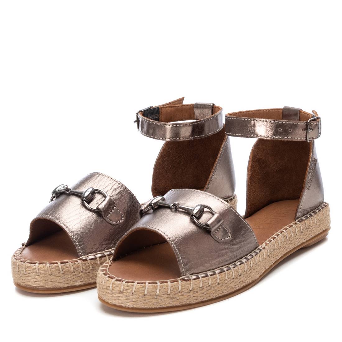 Carmela 16075402 sandales femme gris cuir plates