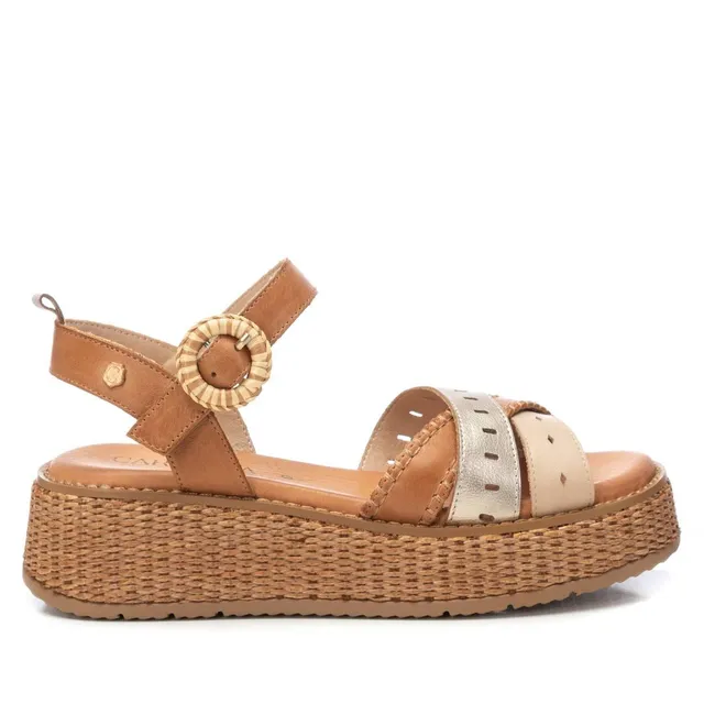 Carmela 16235201 sandale compensée cuir camel