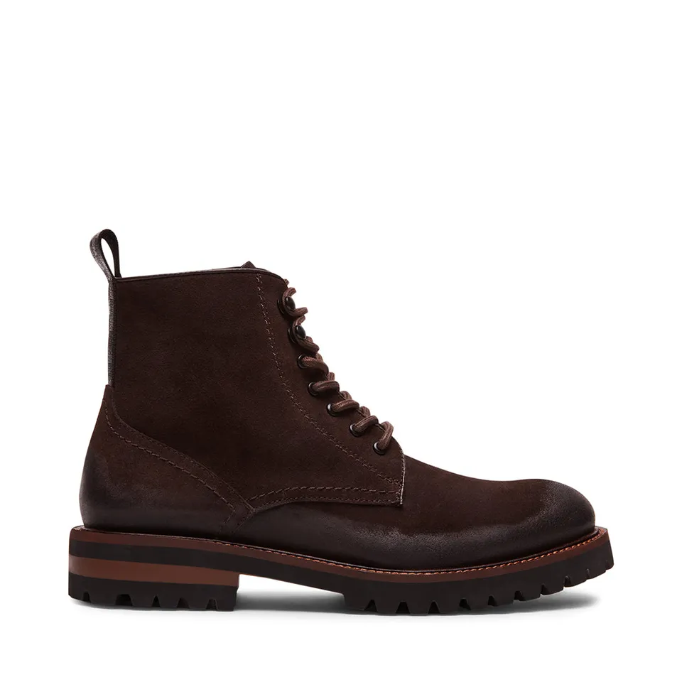 Steve Madden Montana botte homme marron daim lacets 3 cm
