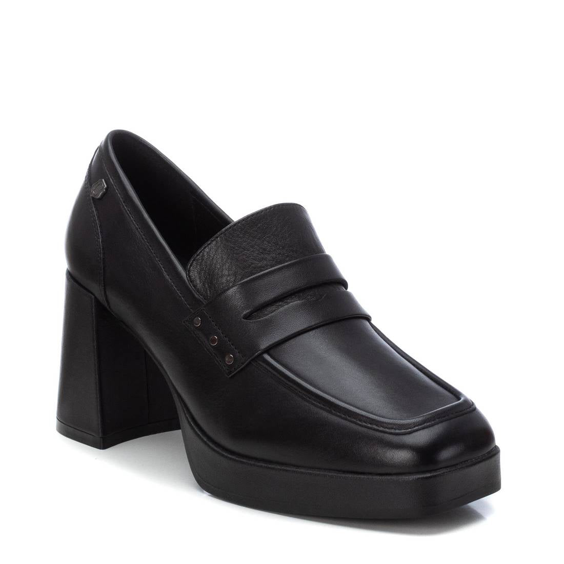 Carmela 16184701 mocassin noir cuir talon