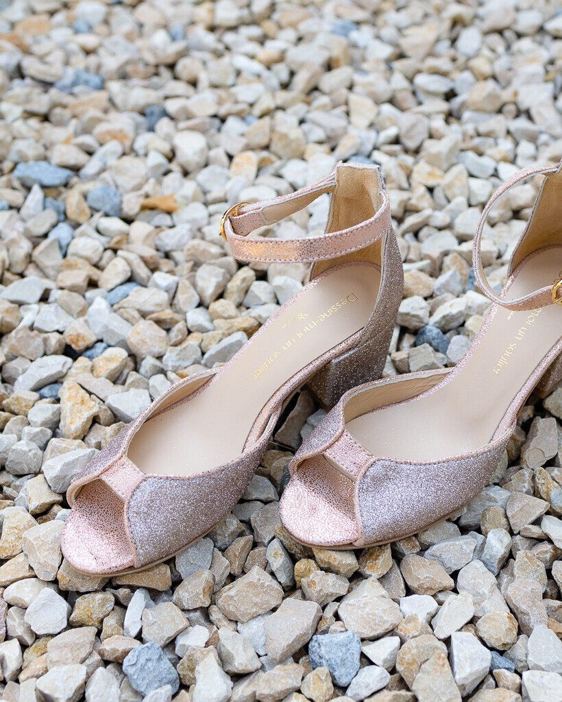 Dessine Moi Un Soulier Charlotte sandale paillettes or blond