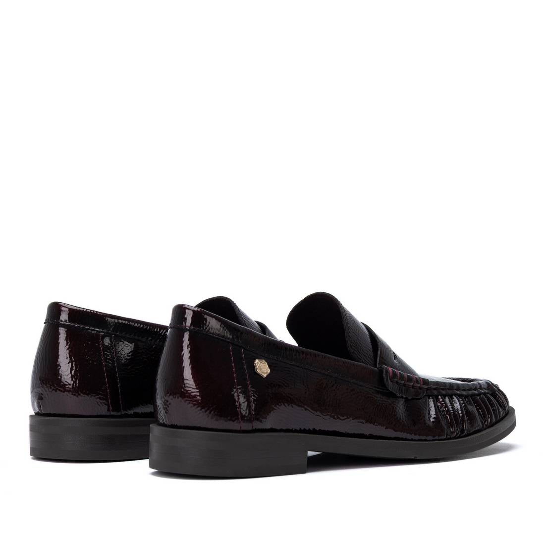 Carmela 16435701 mocassins femme bordeaux verni plat