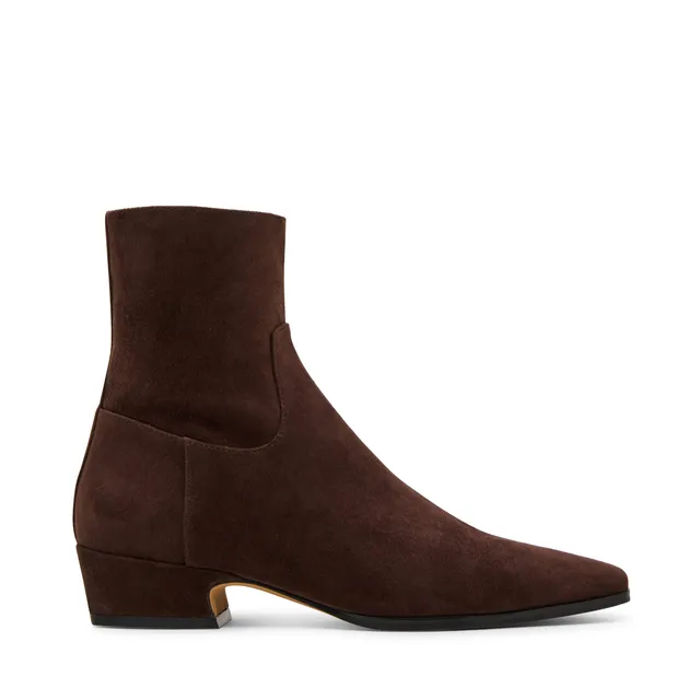 Steve Madden Dusty bottines daim marron chocolat plates