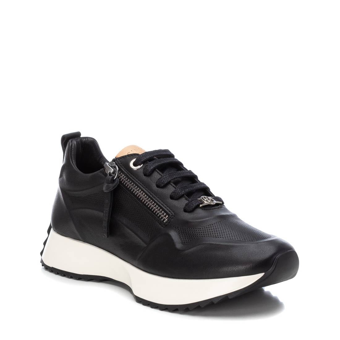 Carmela 16067002 sneaker cuir noir à zip