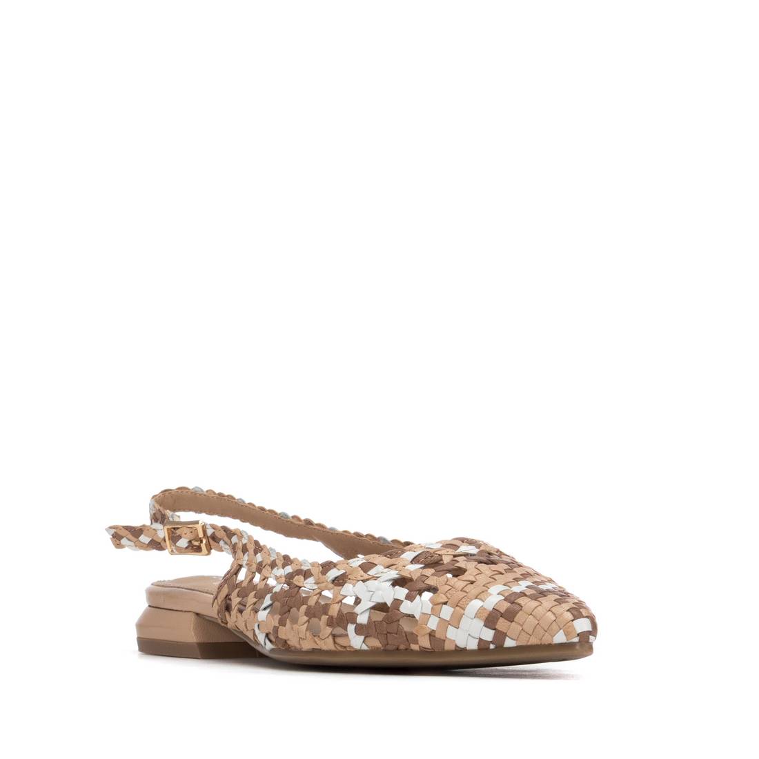 Carmela 16312907 ballerine cuir beige tressée bride