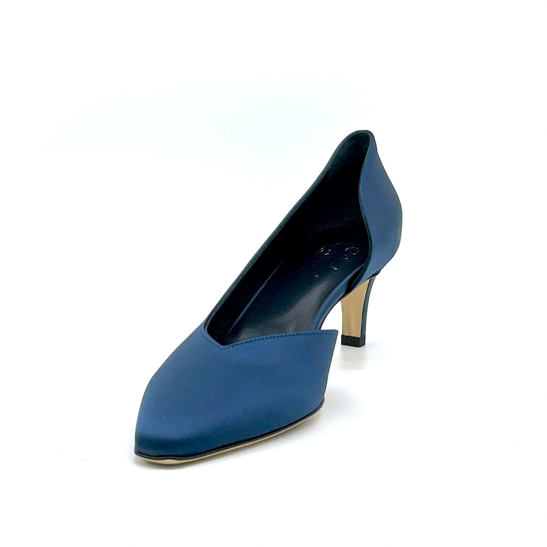 ELATA 10166-2 escarpins soie bleue talon 5,5 cm