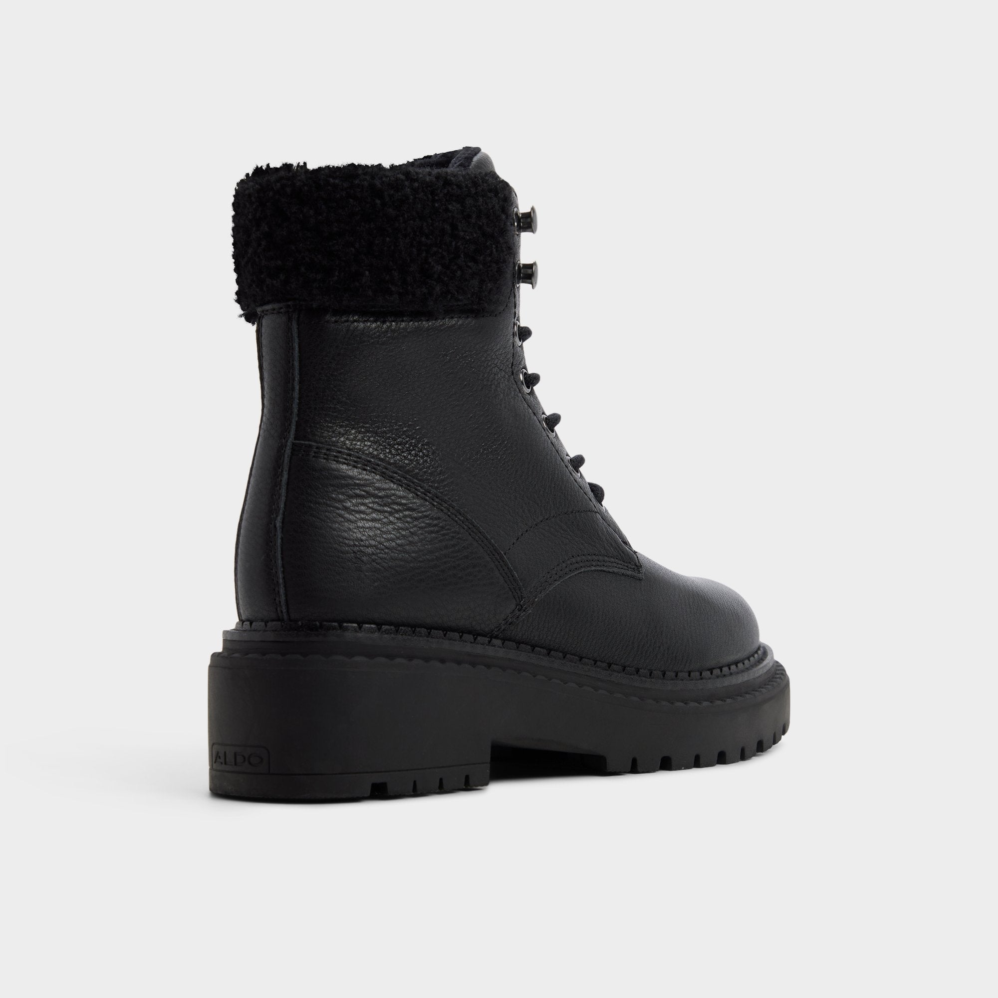 ALDO Lewellen bottines combat cuir fourrure crantée