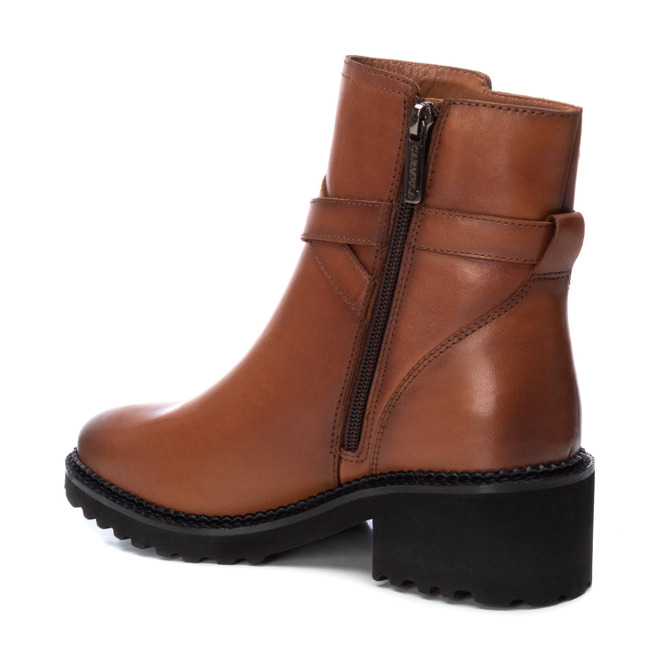 Carmela 16003703 bottines cuir marron talon bas
