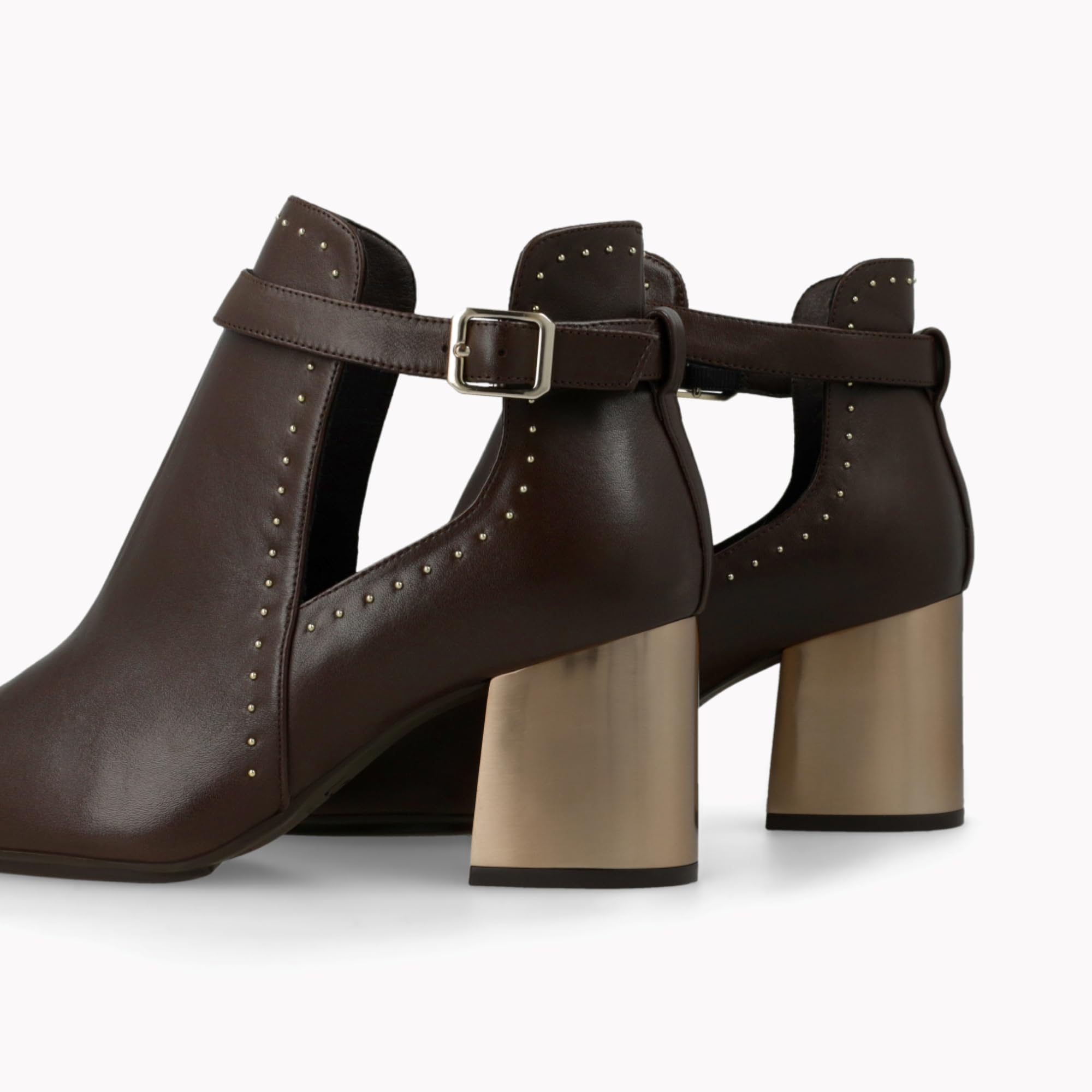 LODI Nutria bottines cuir marron talon stable