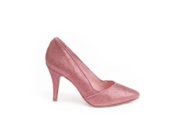 Coralie Masson Coco escarpins glitter rose talon 8 cm