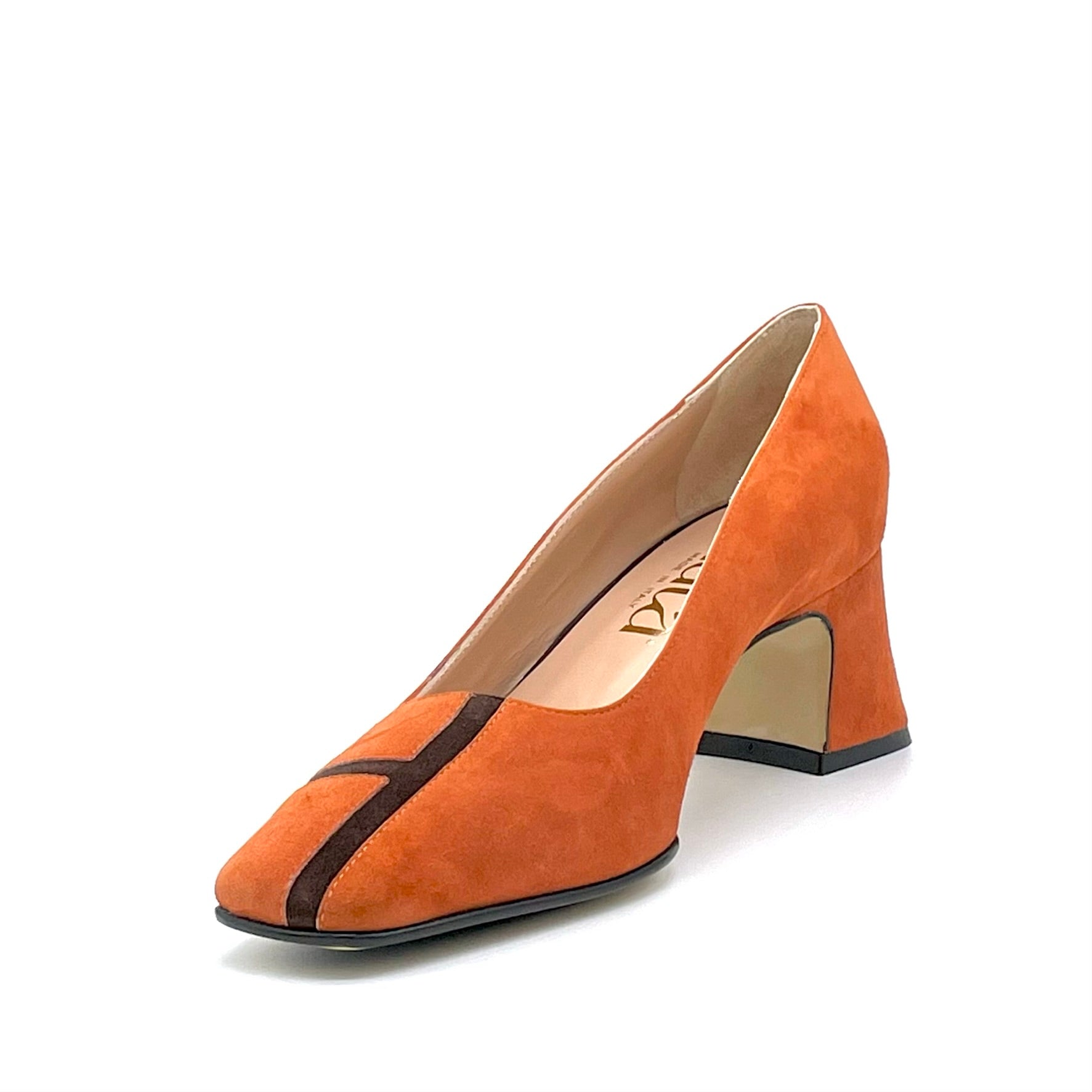ELATA 53507 escarpins daim orange talon 5,5 cm