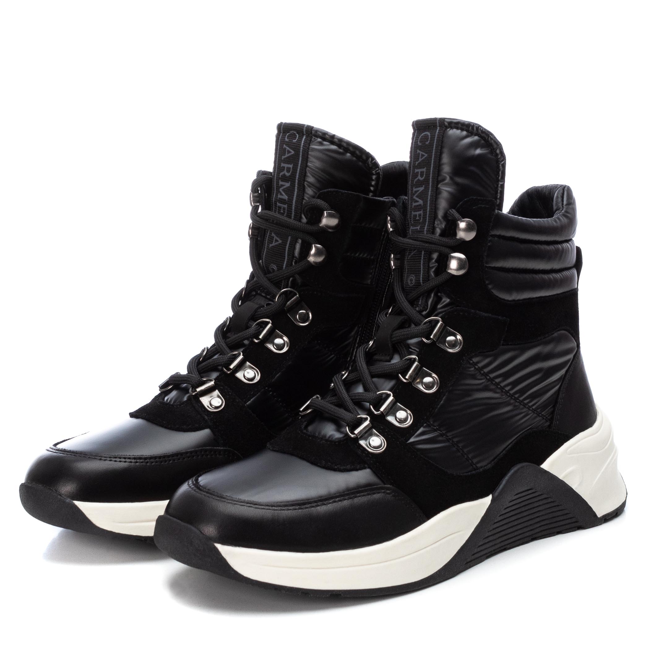 Carmela 16029302 bottine sneaker cuir noir tige haute