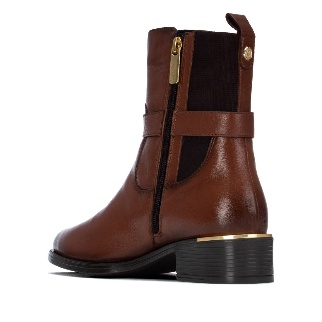 Carmela 16400802 bottines femme camel zip talon bas