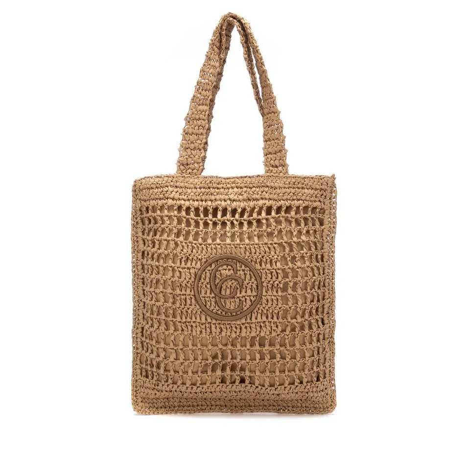 Carmela 18622401 sac épaule taupe effet raphia