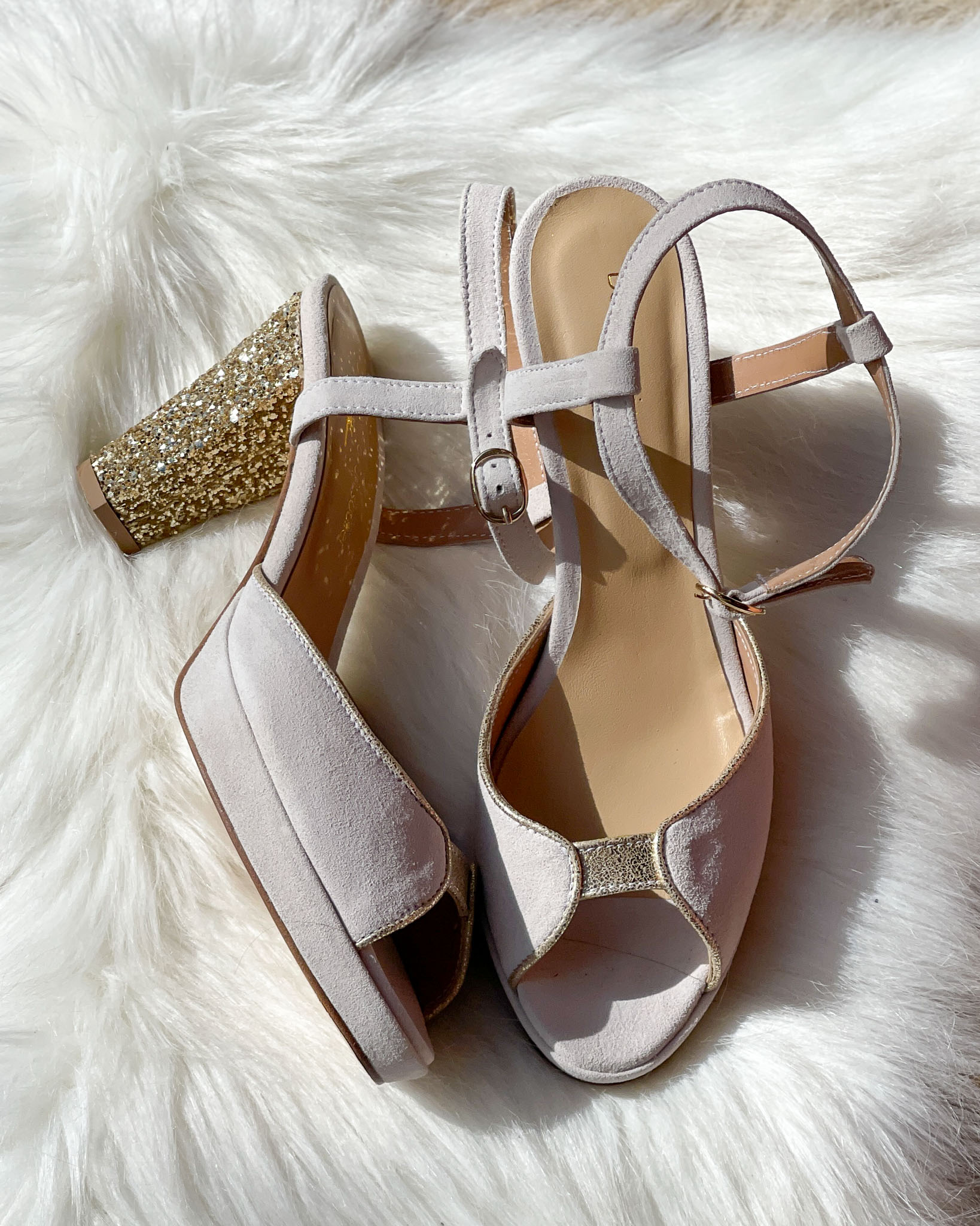 Dessine Moi Un Soulier Charlotte sandale velours blanc glitter 39,5
