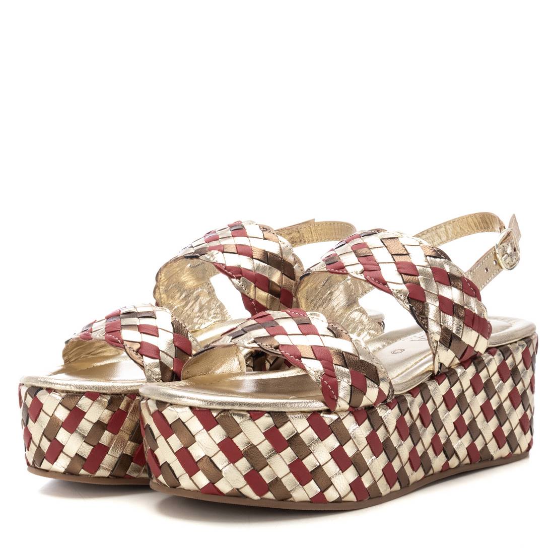 Carmela 16223207 sandale femme cuir bordeaux compensée