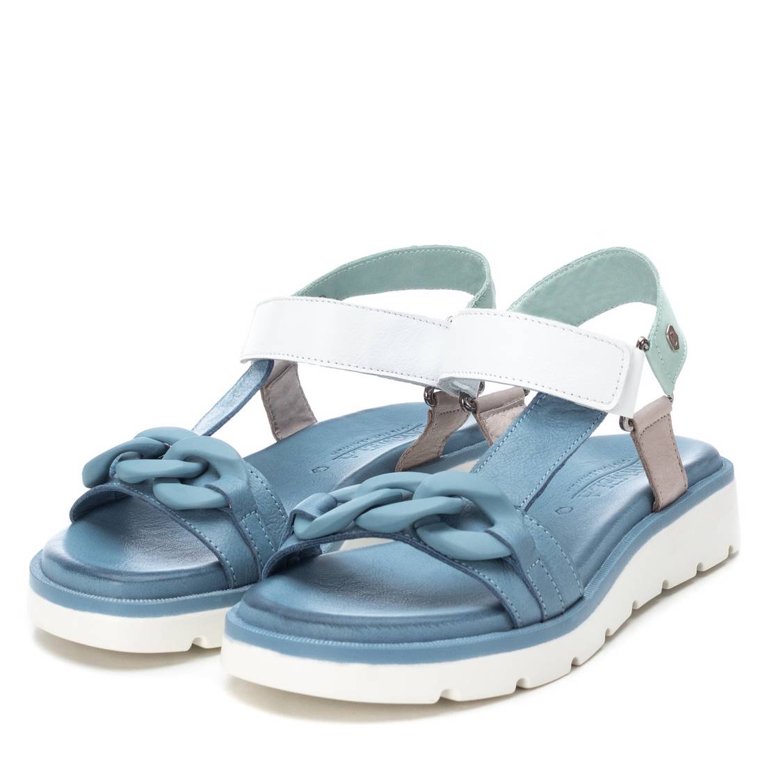 Carmela 16081402 sandale femme cuir bleu chaîne