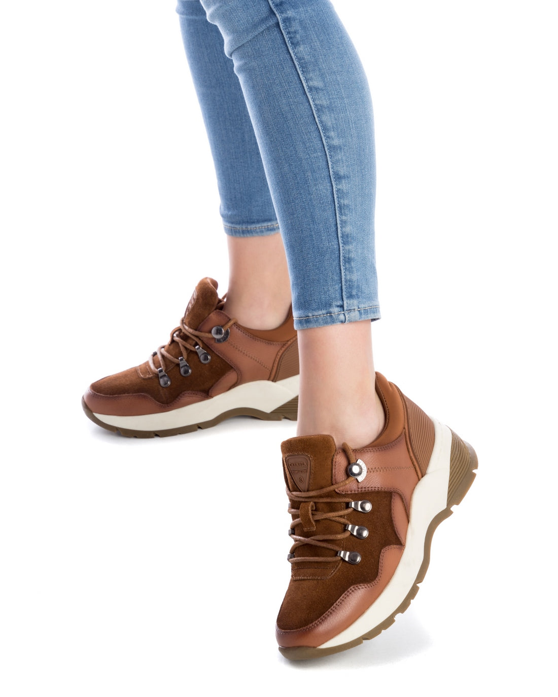 Carmela 16015503 baskets femme marron cuir véritable