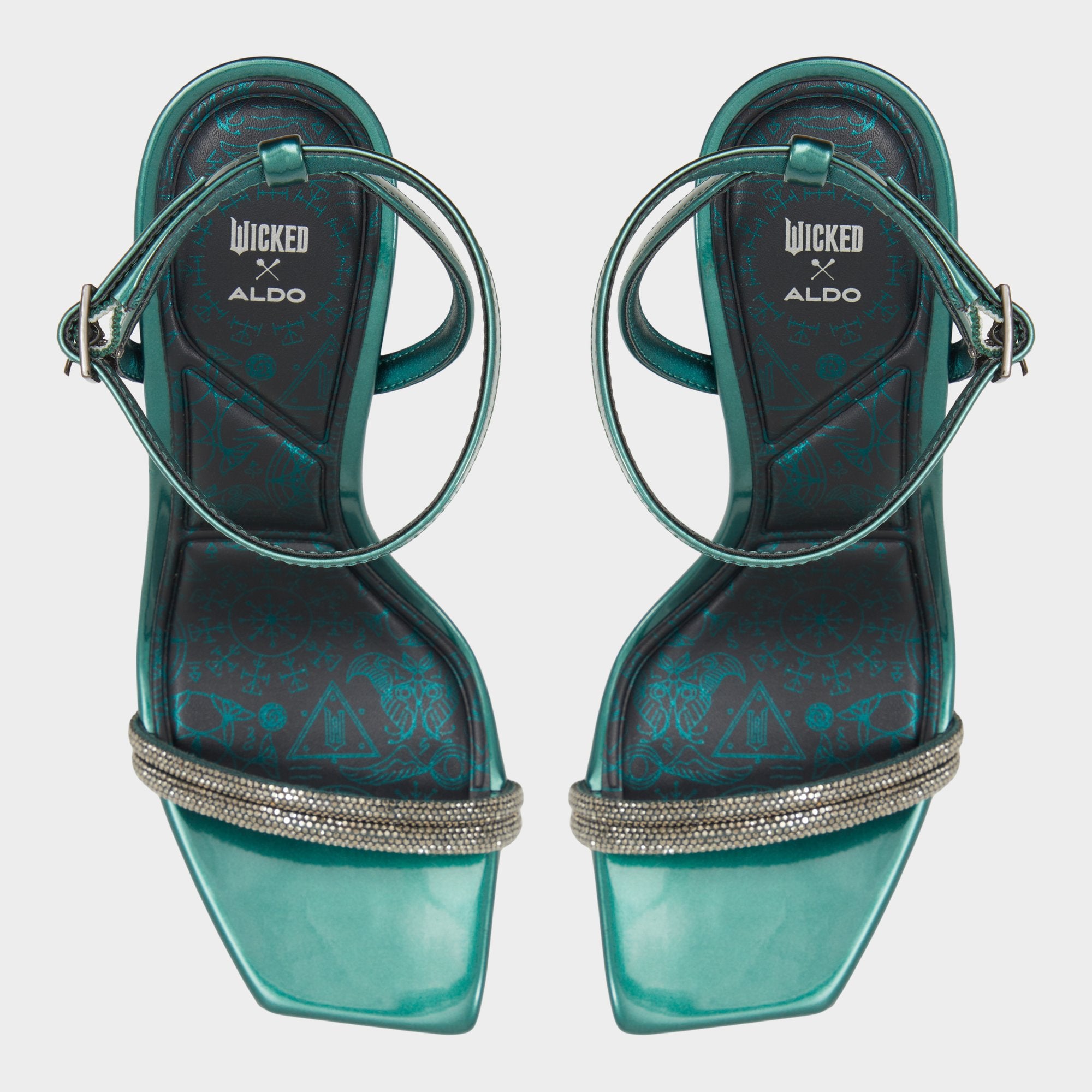 ALDO Bewitching sandales vert émeraude talon fiole