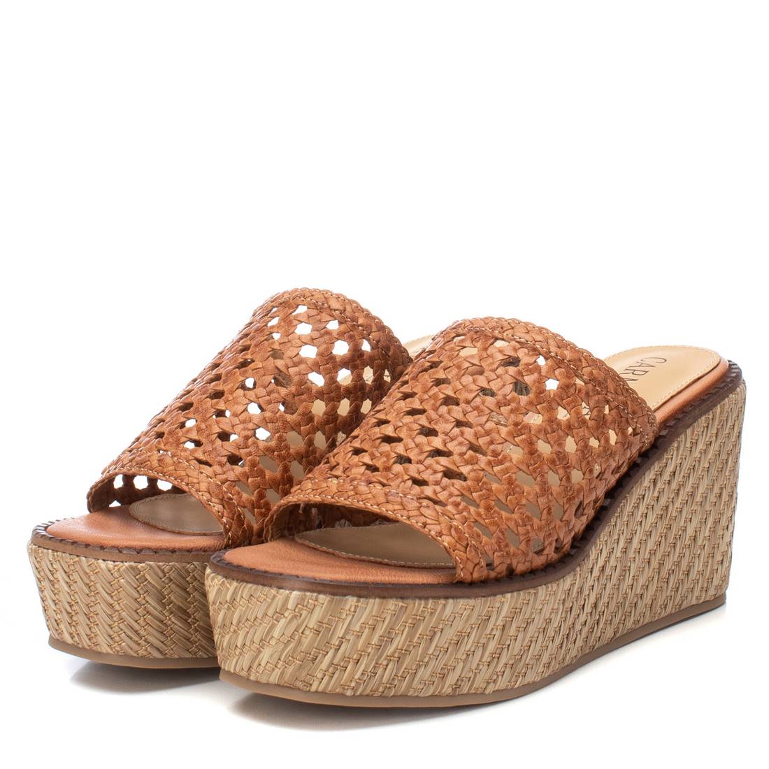 Carmela 16148304 sandale compensee cuir marron 9 cm
