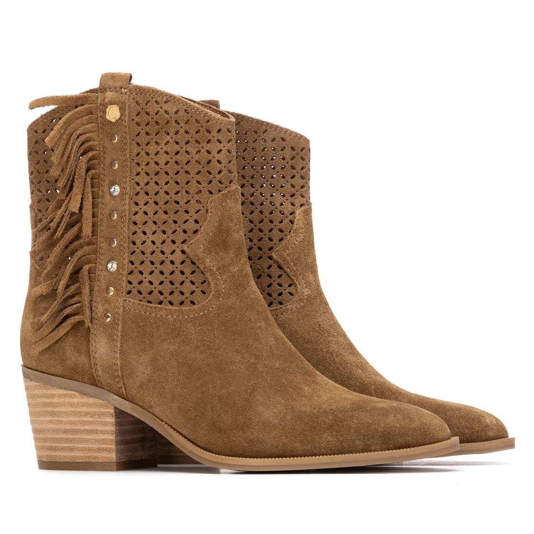 Carmela 16315003 Bottine cuir camel talon 6 cm